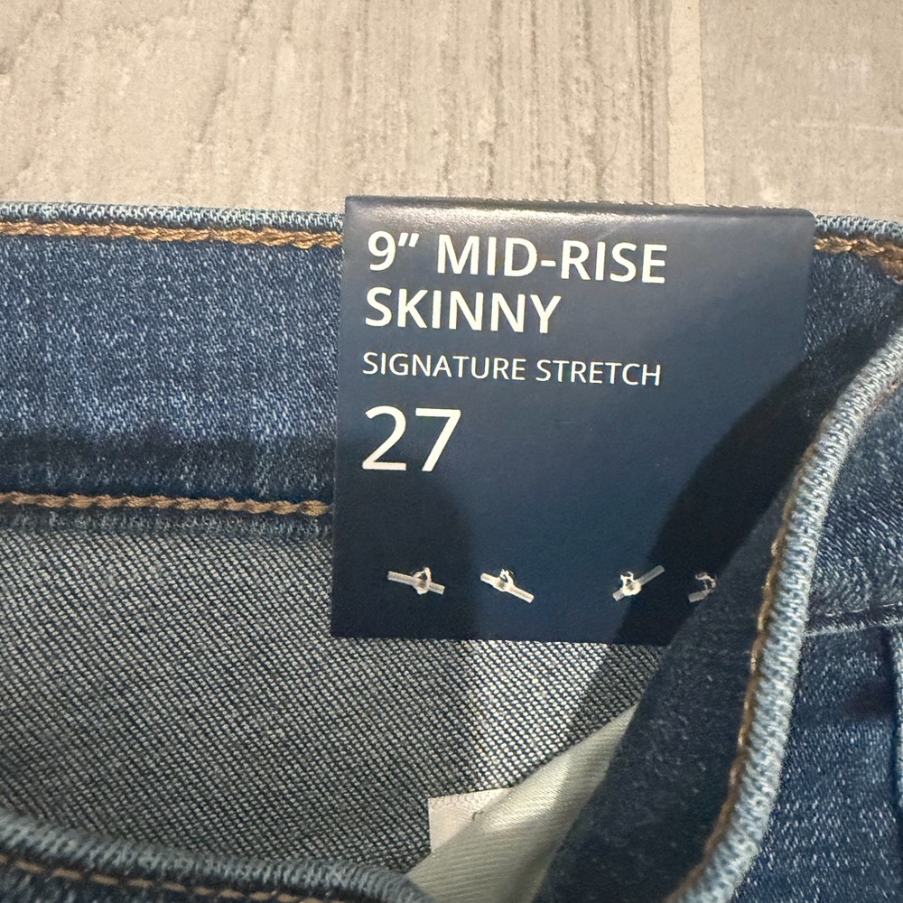 J. Crew Mid-Rise Skinny Jeans in Classic Blue